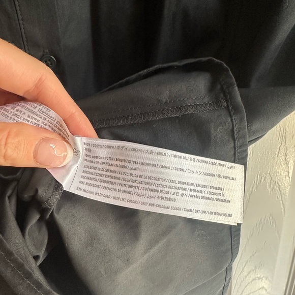 Abercrombie & Fitch Black Poplin ShirtDress, size M Tall - Picture 7 of 12